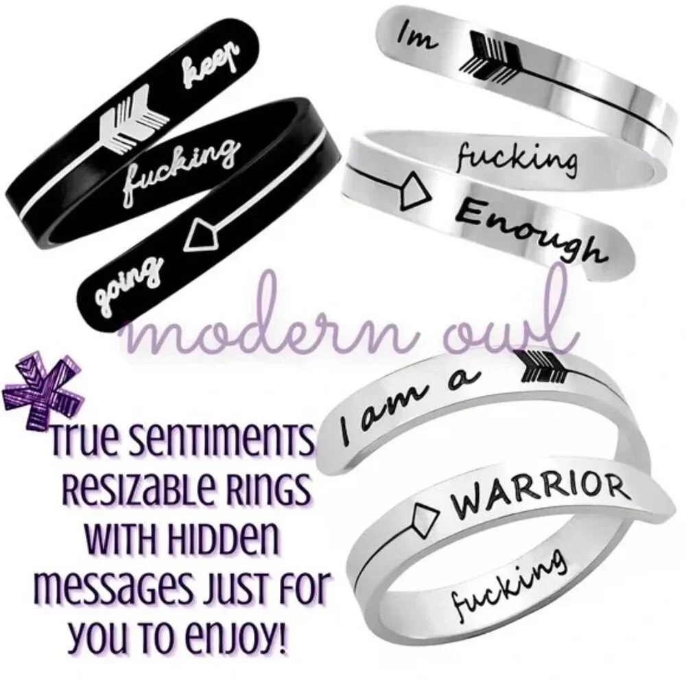 Hidden Affirmations Sizable Rings (A-63) - Picture 1 of 2